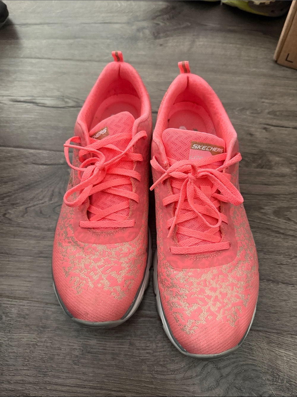 Skechers Women's Coral Pink air cooled memory foam sneakers shoes
